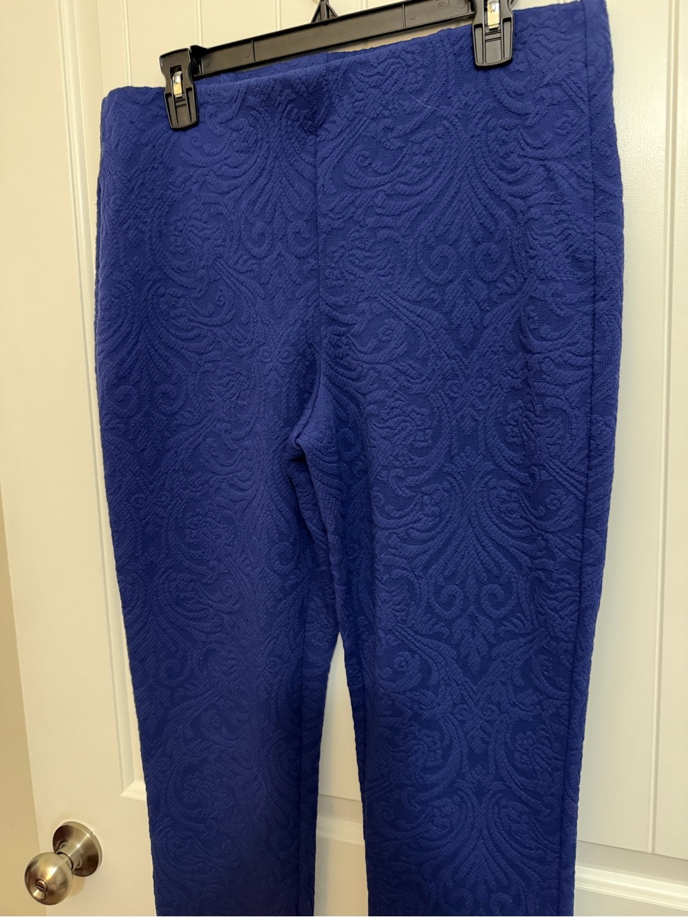 Chico's Royal Blue Textured Slim Ankle Pants Sz 1.5R